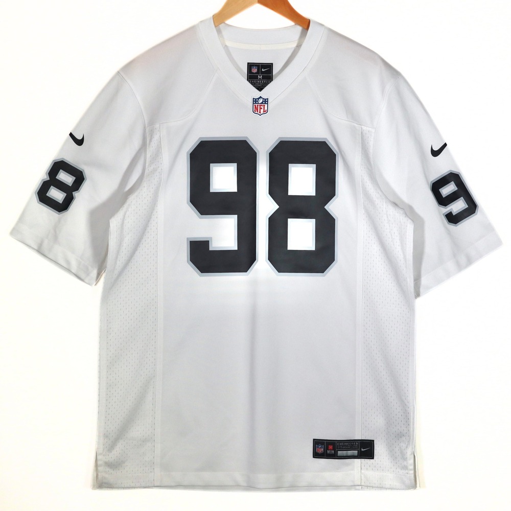 Nike Football Jersey Mens M White Maxx Crosby Las Vegas Raiders 98 Game Day